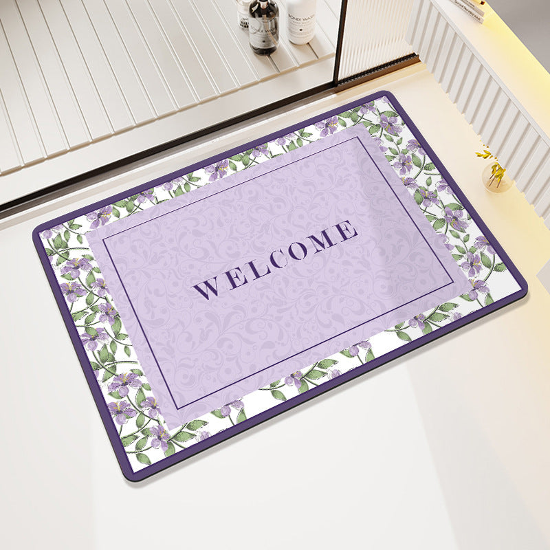 Floral Patterned Bathroom Mat Bowlift