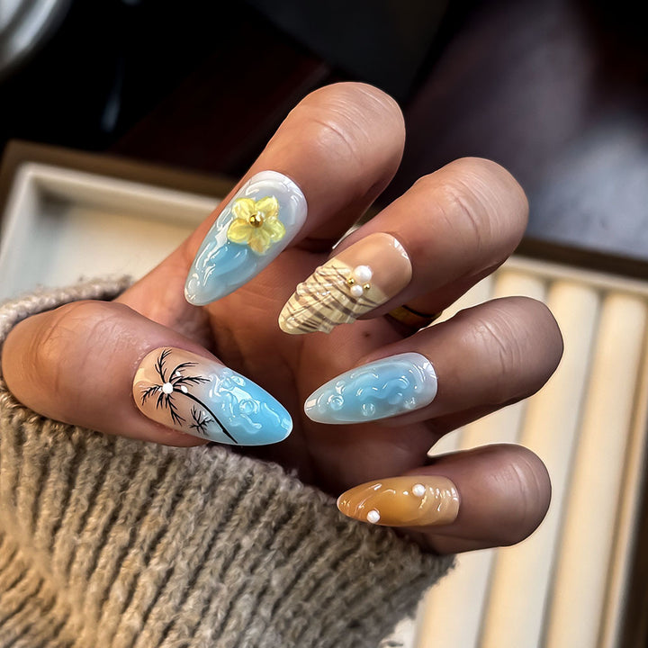 Artistic Floral-Inspired Press-On Nails Bowlift