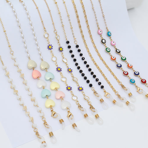 Floral Decorated Eyewear Chain Bowlift
