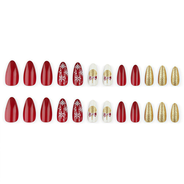 Artificial Nails in Festive Christmas Design Bowlift 1787298788