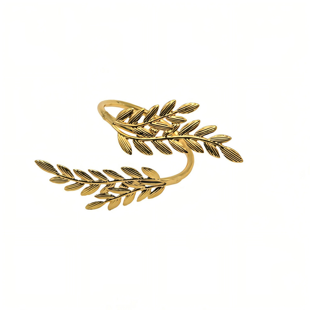 Gold-Plated Olive Branch Wrap Ring Bowlift