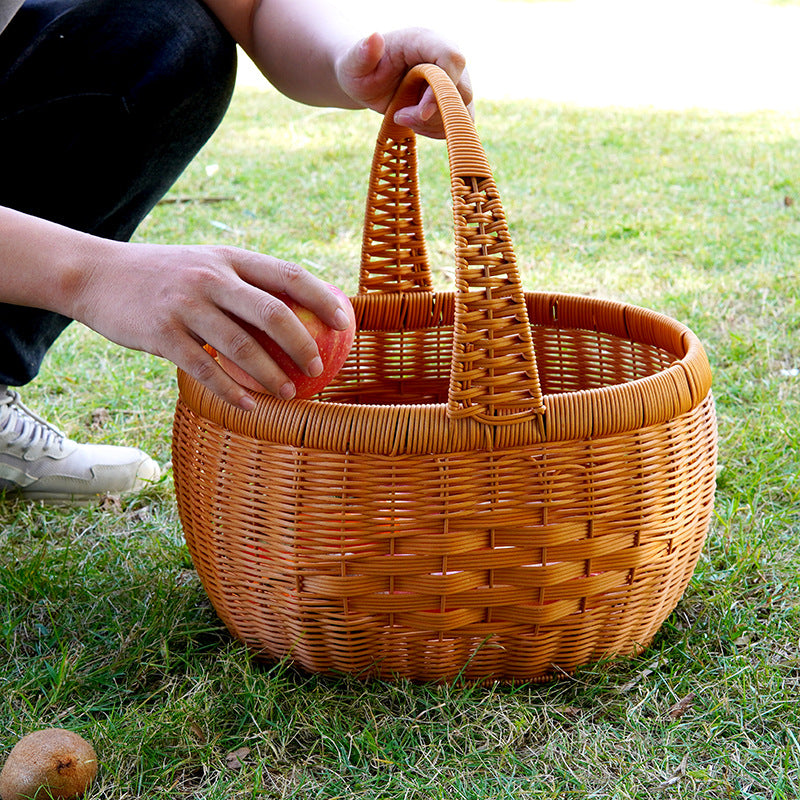 Women Handwoven Basket with Lid Bowlift