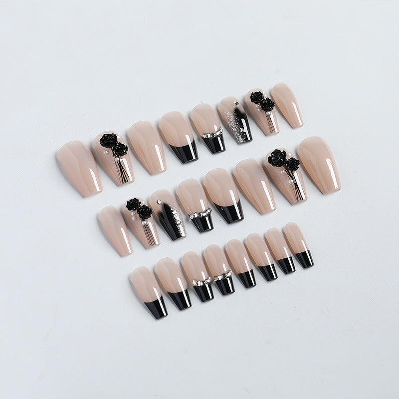 Decorative Rhinestone-Embedded Press-On Nails Bowlift