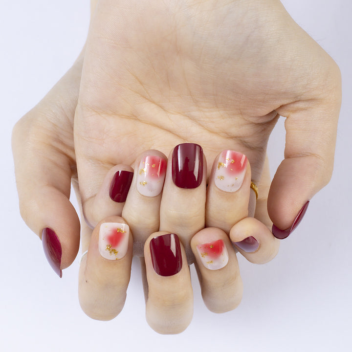 Artificial nails with glitter and gradient Bowlift