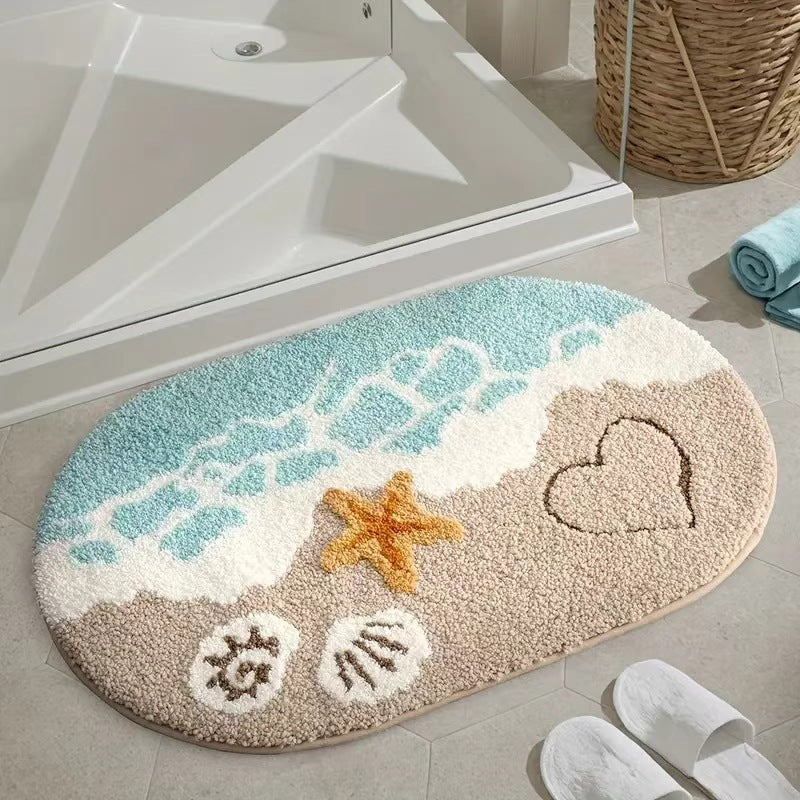 Plush Cat Theme Bath Mat