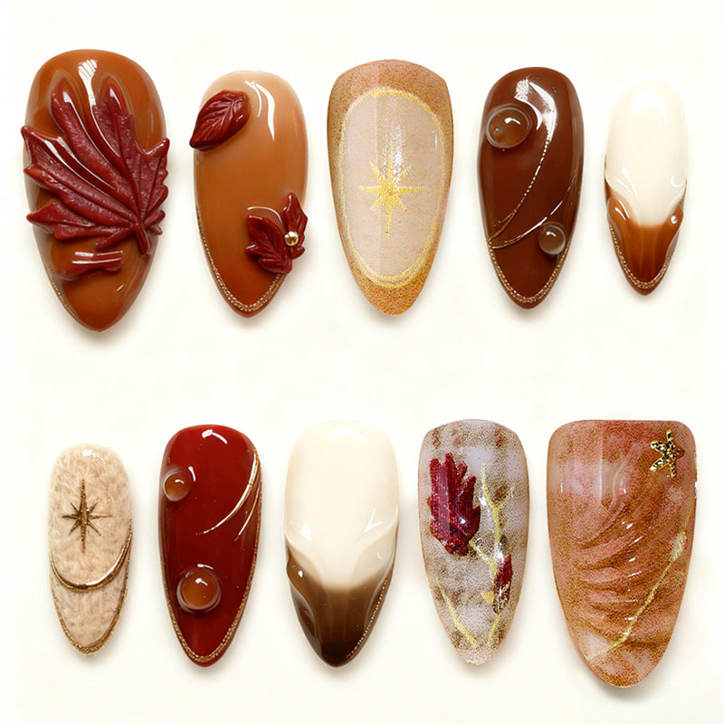 Nail set with elegant flower and glitter accents Bowlift