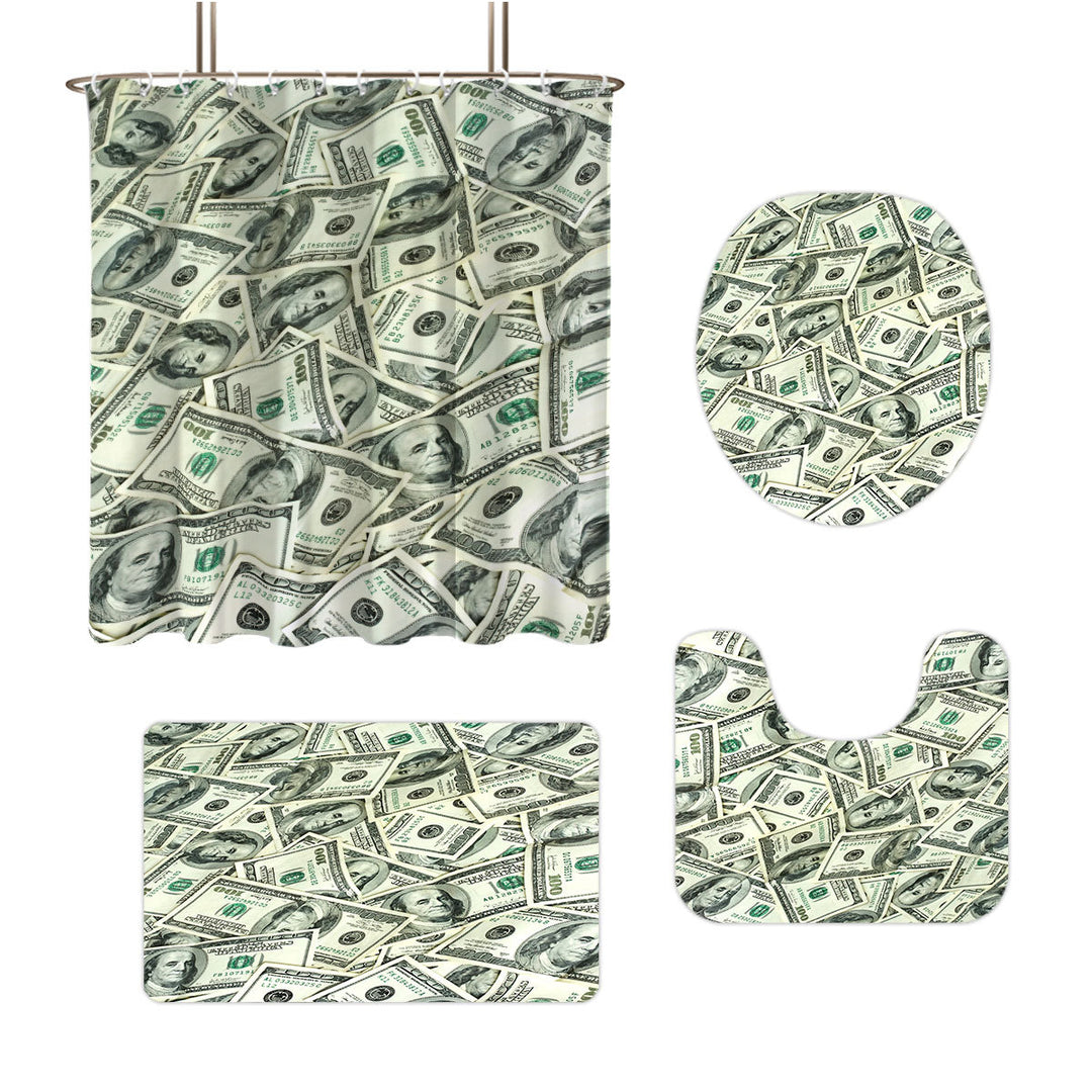 Digital Dollar Bill Bathroom Set Bowlift
