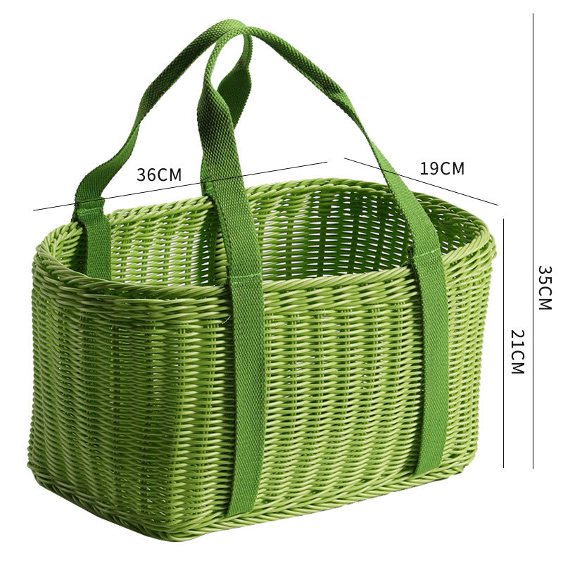 Unisex Robust braided shopping basket with comfortable fabric handles Bowlift