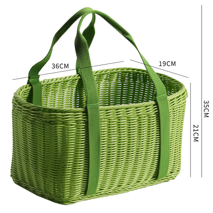 Unisex Robust braided shopping basket with comfortable fabric handles Bowlift