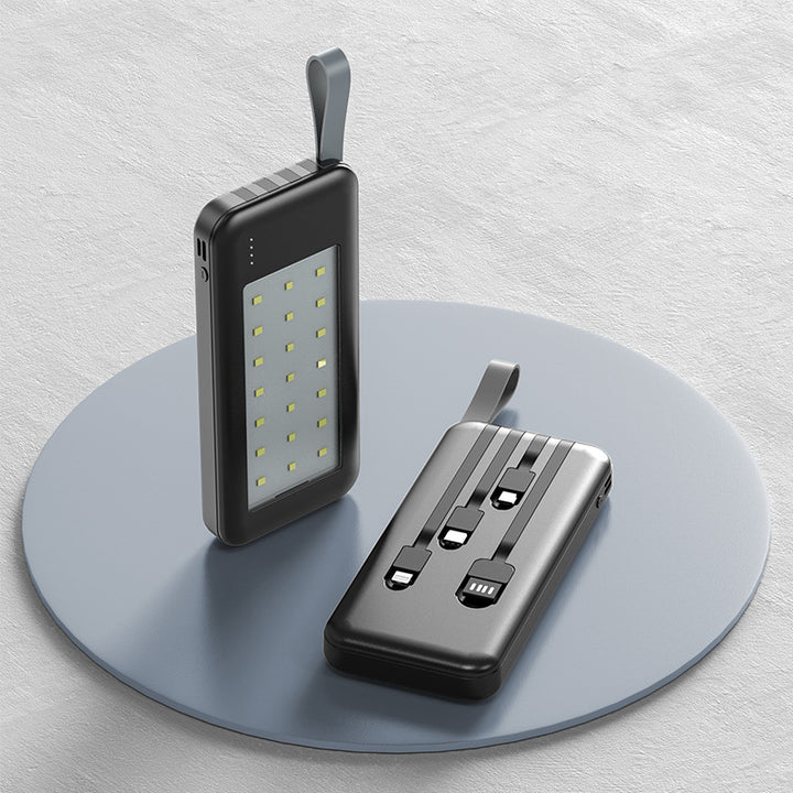 Portable power bank with integrated LED light Bowlift