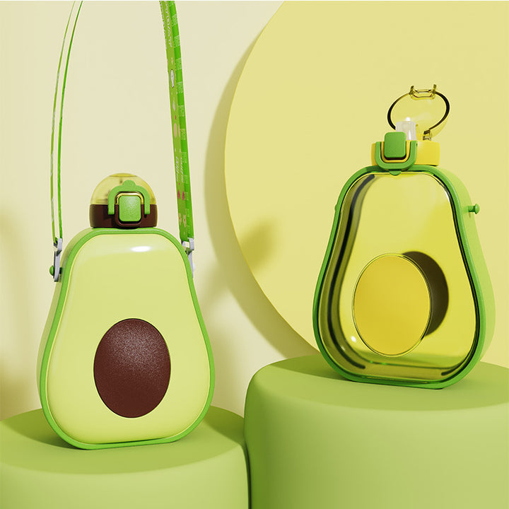 Women's Avocado Water Bottle with Leak-proof Lid and Integrated Carry Strap Bowlift