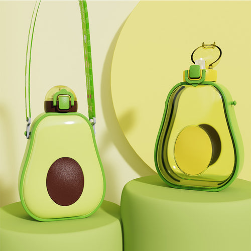 Women's Avocado Water Bottle with Leak-proof Lid and Integrated Carry Strap Bowlift