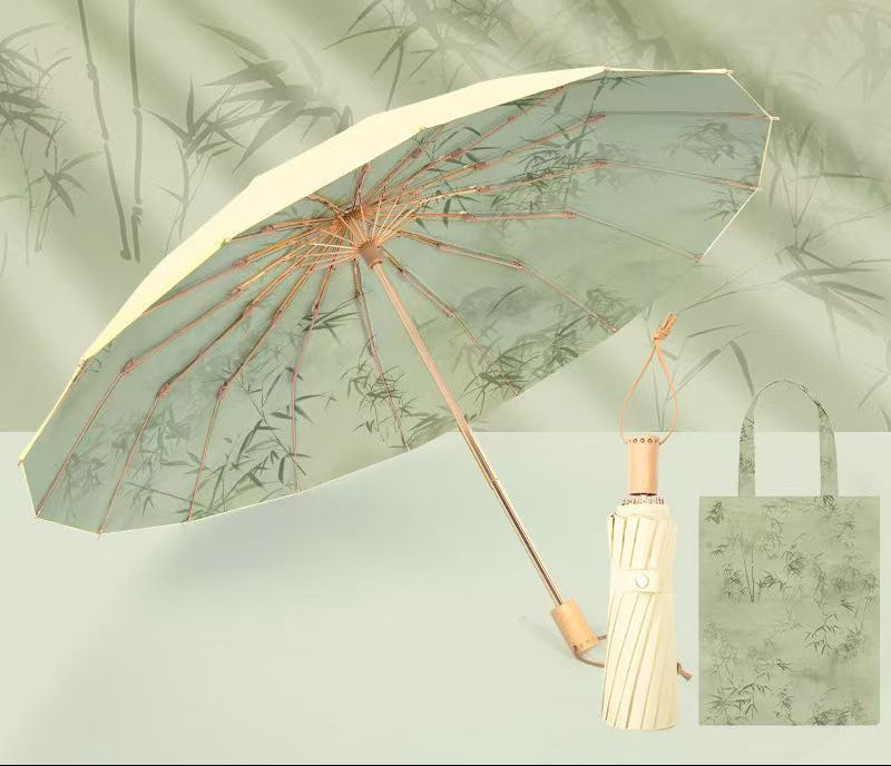 Ladies Foldable Sun Umbrella with Dreamy Floral Design Bowlift