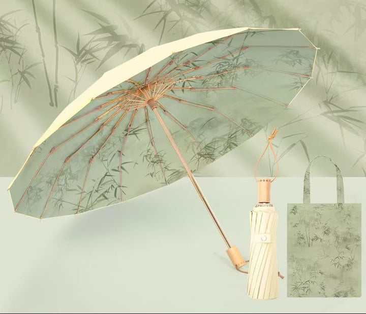 Ladies Foldable Sun Umbrella with Dreamy Floral Design Bowlift