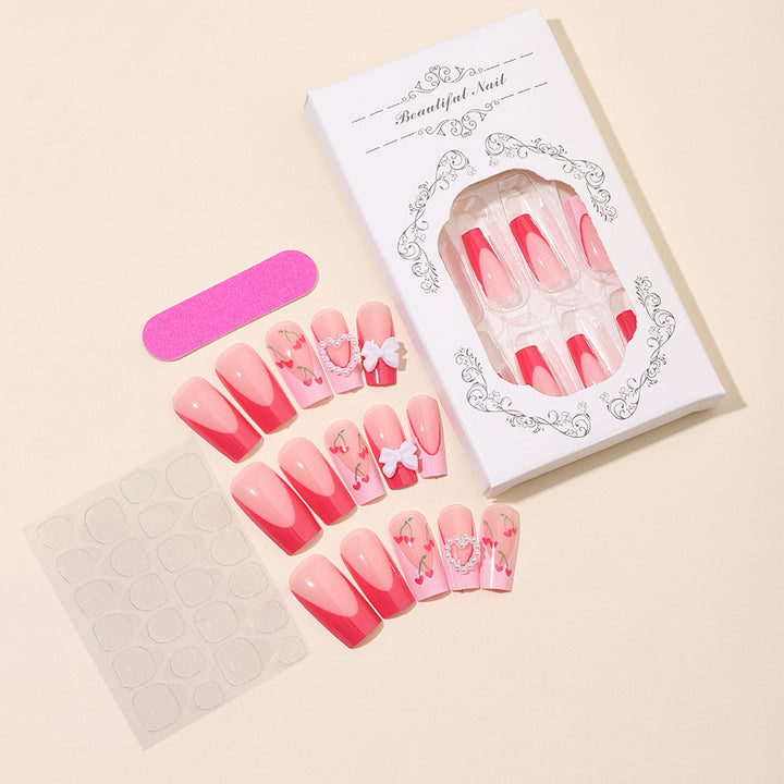 Artificial nail set with romantic floral designs Bowlift