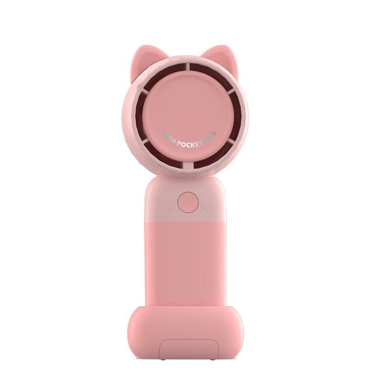 Women's Portable Handheld Fan with Cute Bear Design Bowlift
