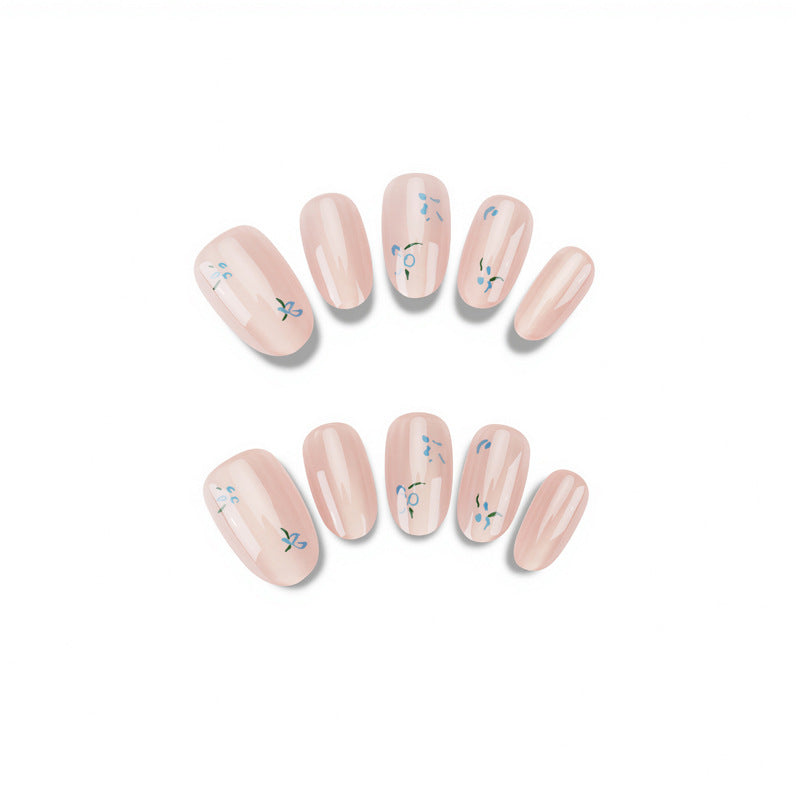 Floral-Design Press-On Nail Set Bowlift