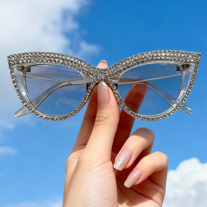 Rhinestone-Embellished Cat-Eye Eyewear Bowlift