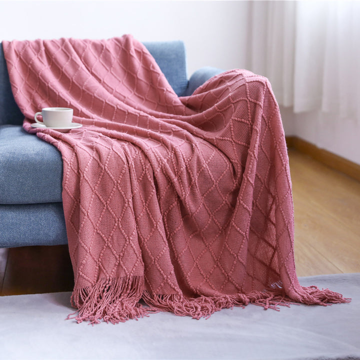 Women’s knitted blanket with textured wave pattern Bowlift