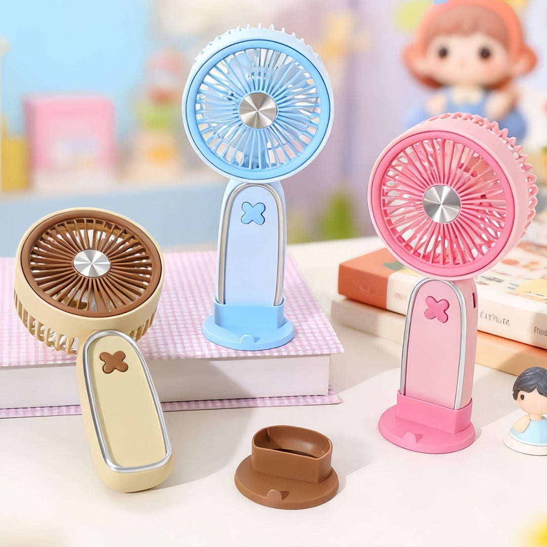 Women's Portable USB Fan with Rotatable Head and Charging Function Bowlift