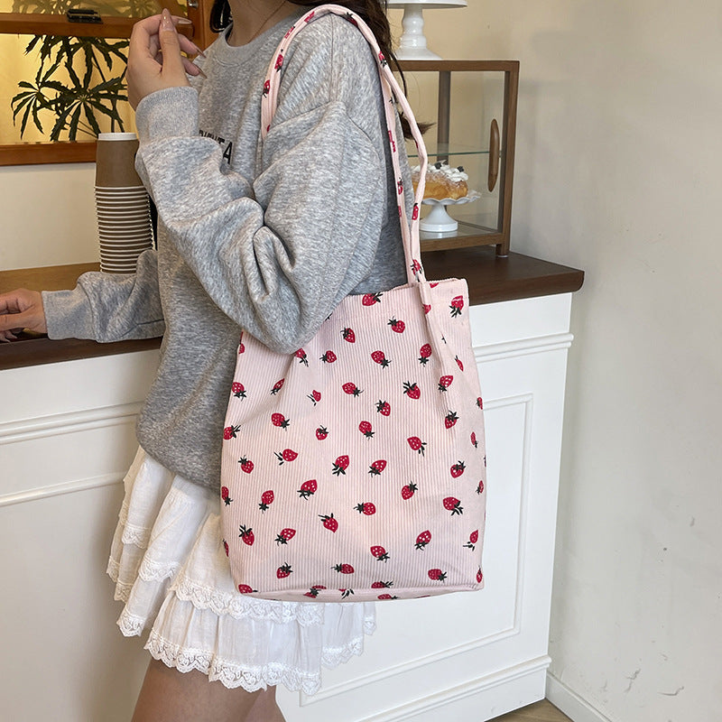 WoPlayful Cherry Print Tote Bag Bowlift