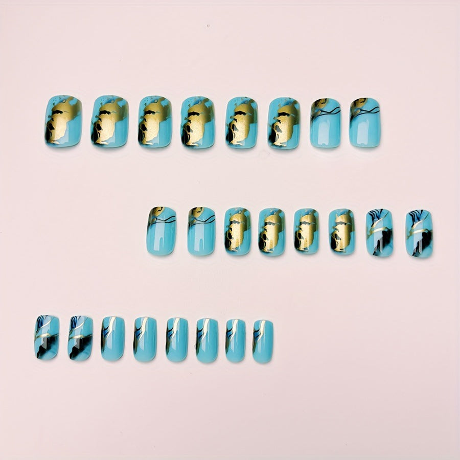 Artistic Marble Effect Nail Design Bowlift
