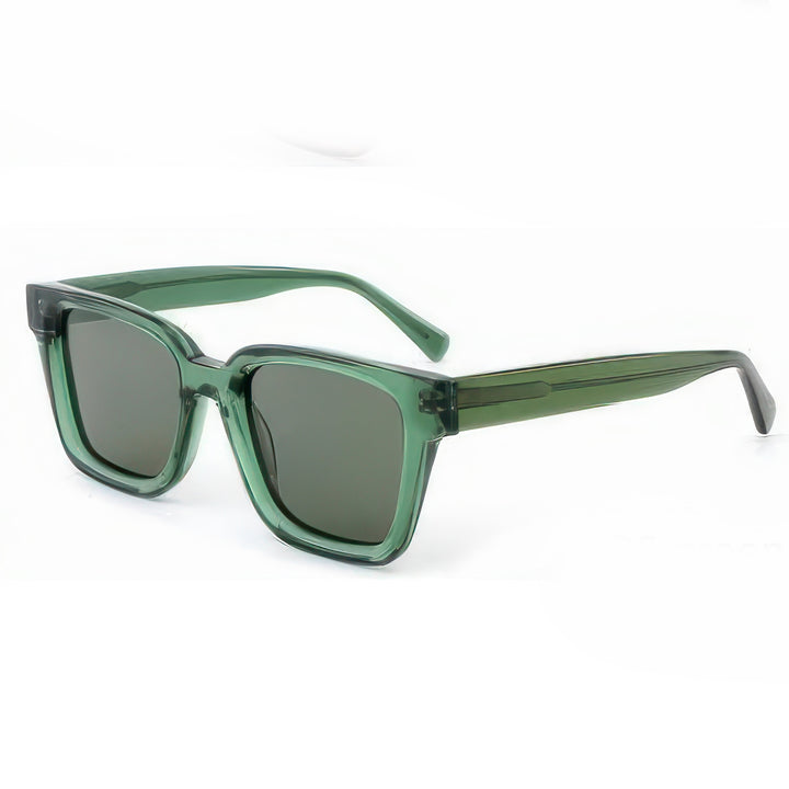 Ladies' Fashionable Square Sunglasses with Transparent Plastic Frame and Polarized Lenses Bowlift