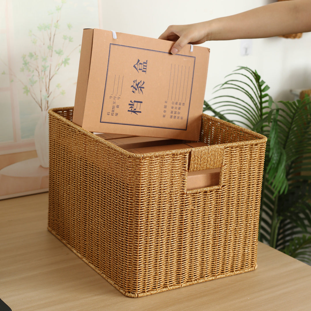 Handwoven Decorative Storage Chest Bowlift