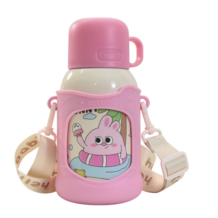 Women's funny insulated bottle with integrated carrying strap Bowlift