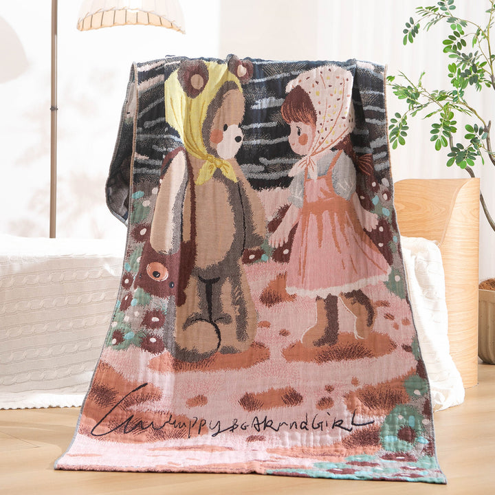 Women's cuddly blanket with charming bear motif Bowlift