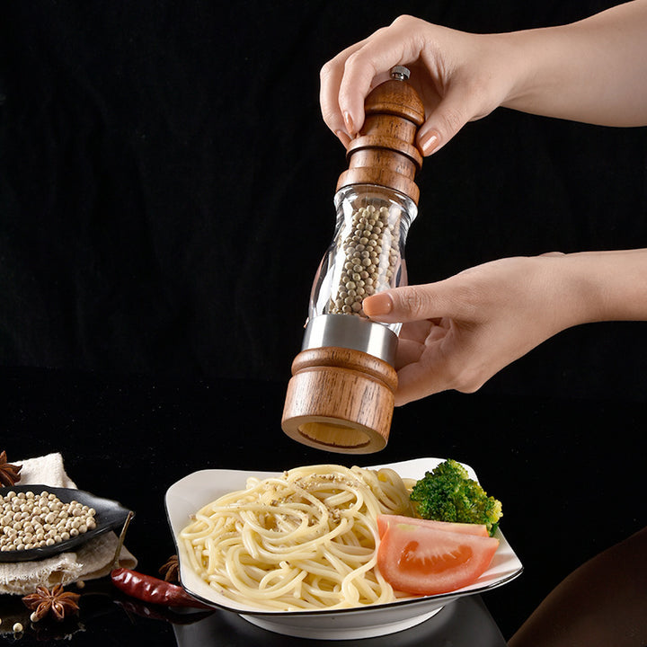 High-quality wood and glass pepper mill Bowlift
