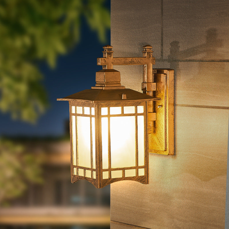 Modern Waterproof Solar Aluminum Chinese Pavilion Shape 1-Light Wall Sconce Lamp | Bowlift