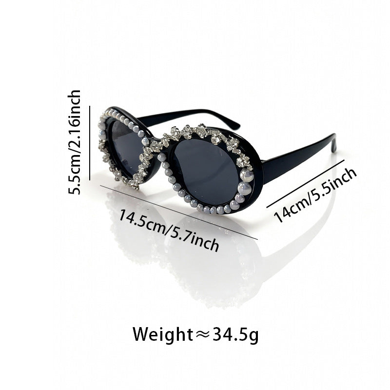 Elegant Pearl-Embellished Cat-Eye Sunglasses Bowlift