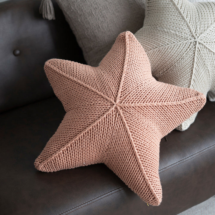Star-Shaped Chunky Knit Decorative Cushion Bowlift