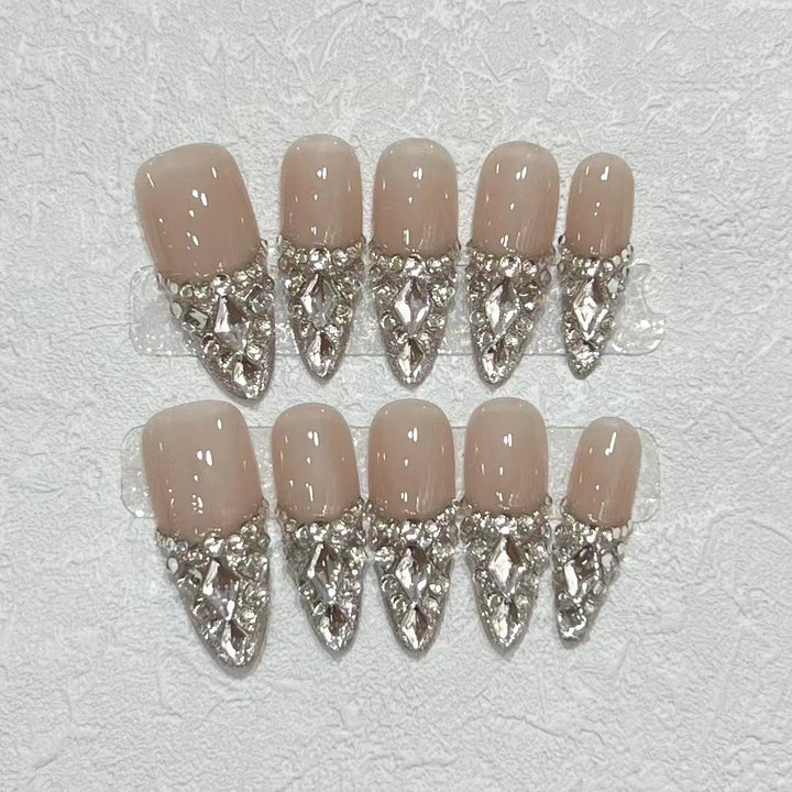 Rhinestone Stiletto Press-On Nail Set Bowlift