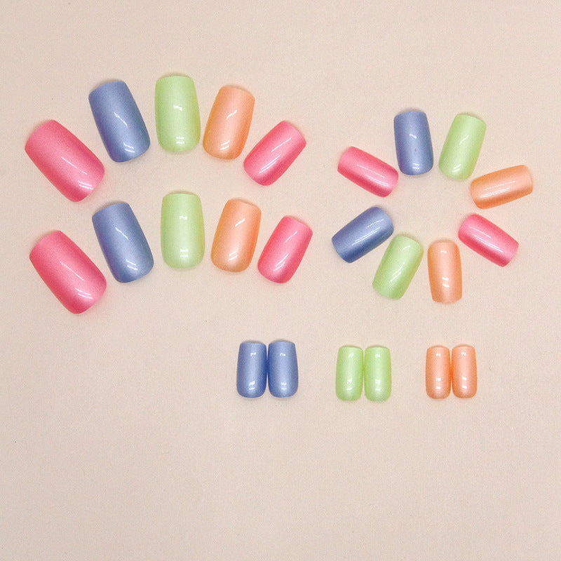 Iridescent Metallic Press-On Nail Set Bowlift