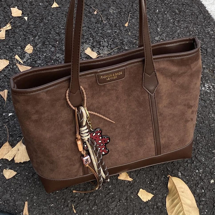 Spacious Suede Tote Bag Bowlift