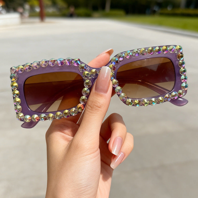 Decorative Rhinestone-Embellished Sunglasses Bowlift
