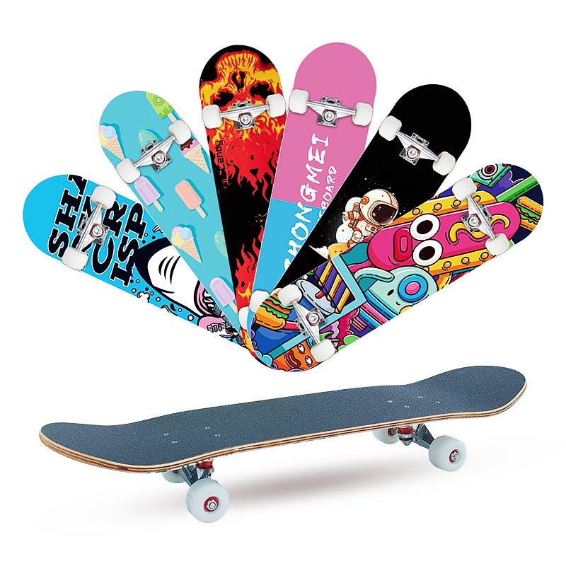 Complete Street Skateboard with Maple Deck Concave and Durable PU Wheels Bowlift