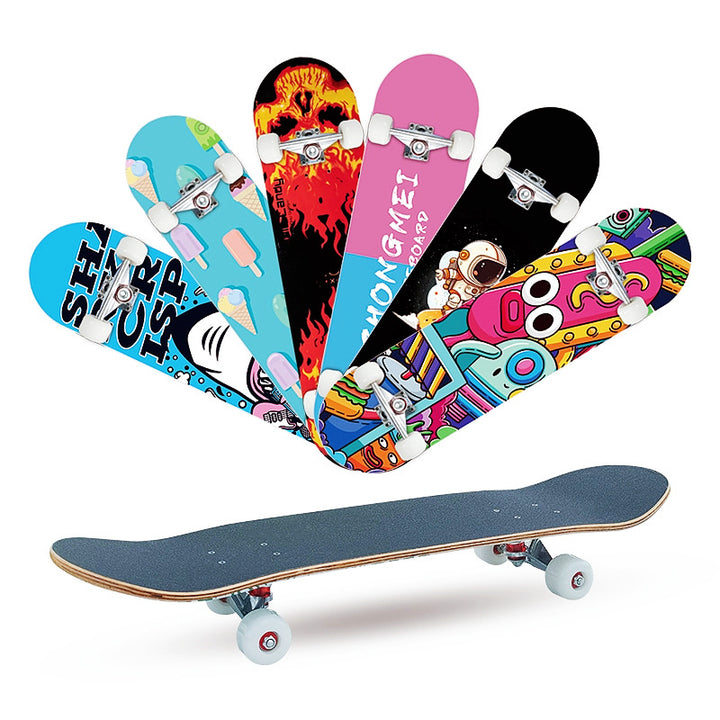 Complete Street Skateboard with Maple Deck Concave and Durable PU Wheels Bowlift