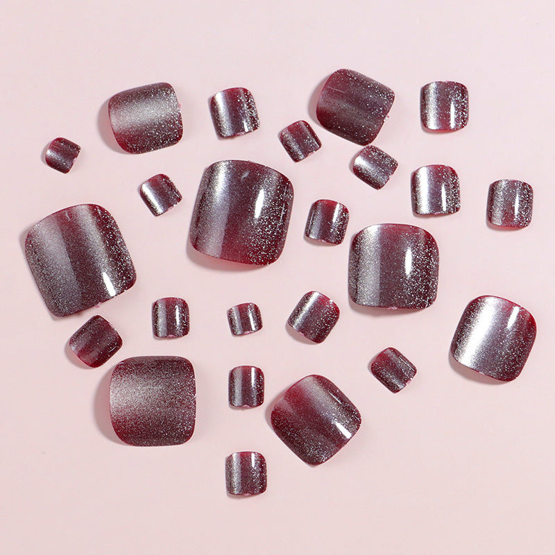 Glittering Press-On Toe Nail Set Bowlift