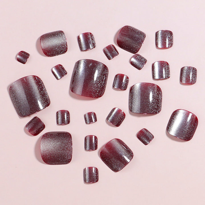 Glittering Press-On Toe Nail Set Bowlift