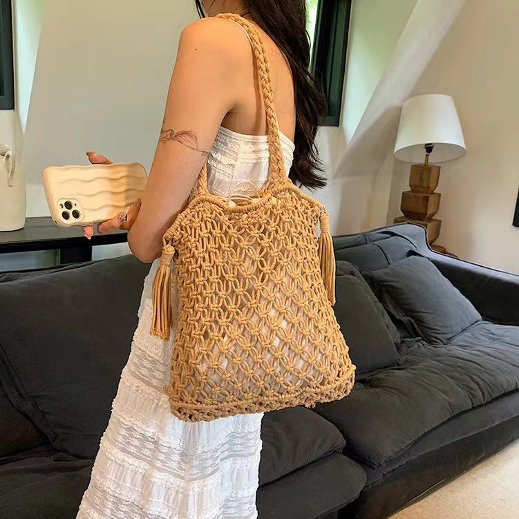 Trendy Macrame Crossbody Bag Bowlift
