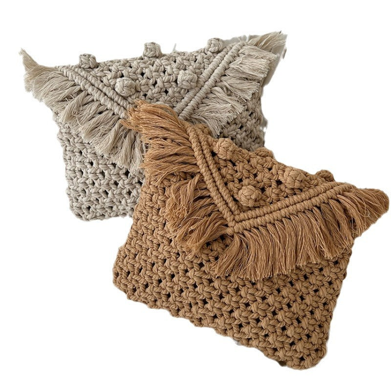 Handmade Fashion Crossbody Bag with Fringes and Decorative Accents Bowlift