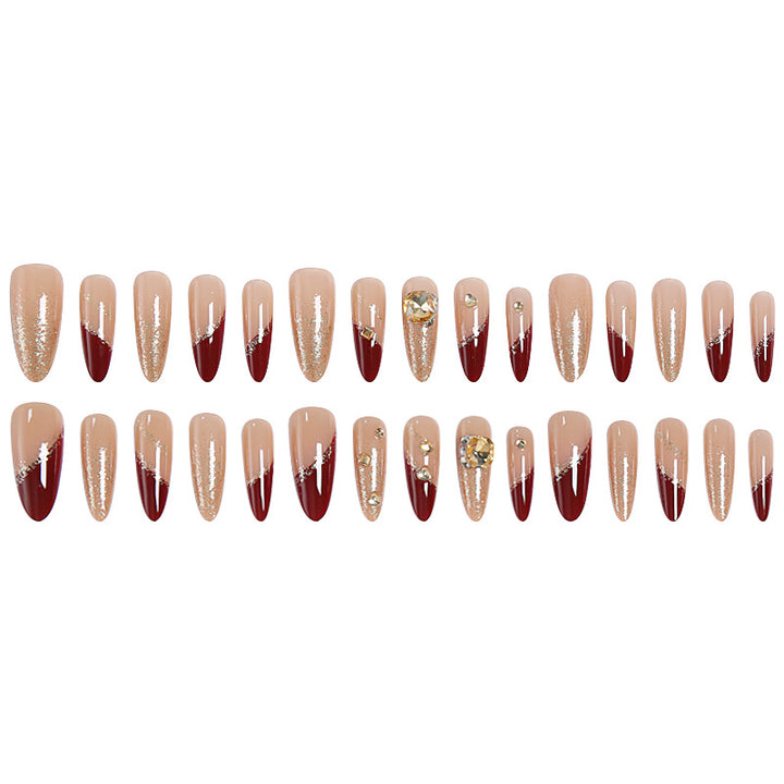Acrylic nail set with elegant glitter design and exclusive embellishments Bowlift