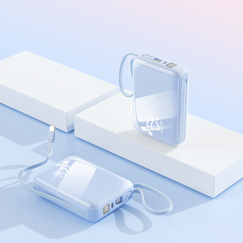 Portable power bank with elegant design and multifunctional charging cable Bowlift