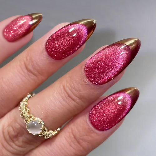 Elegant Stiletto Press-On Nail Art Set with Shimmering Gloss Finish Bowlift
