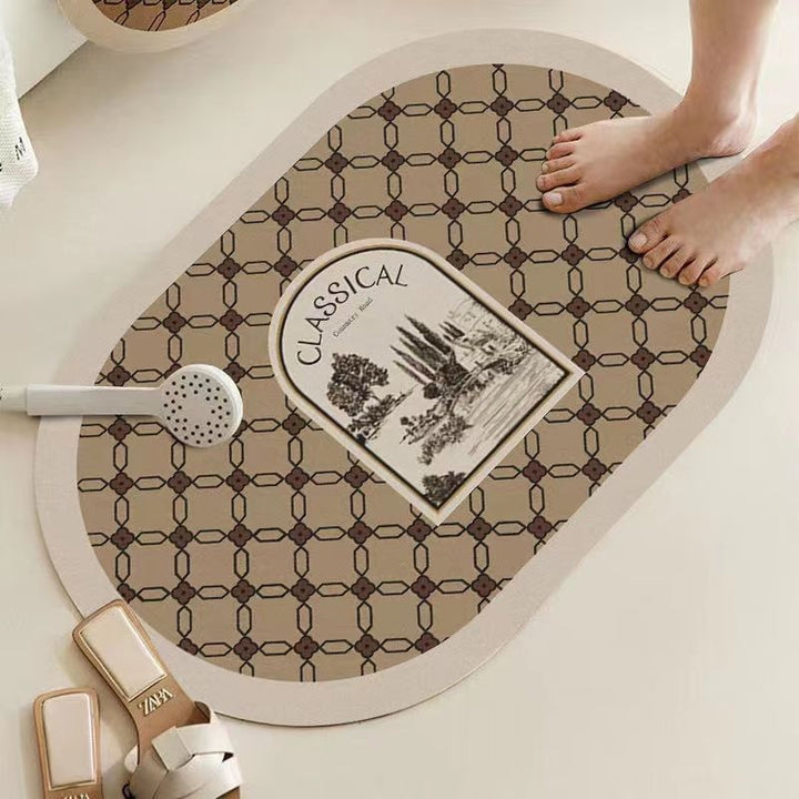 Elegant Country-Themed Bathroom Mat Bowlift