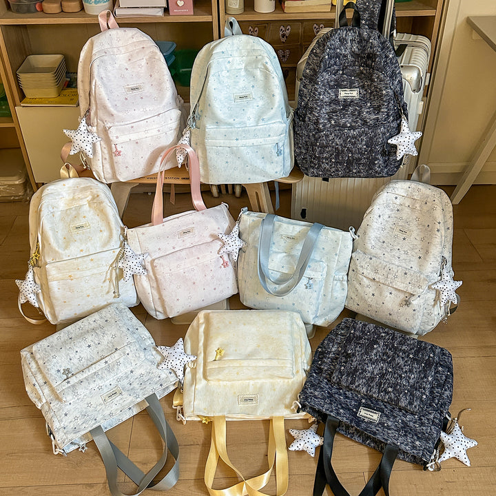 Star-Patterned Casual Tote Bag Bowlift