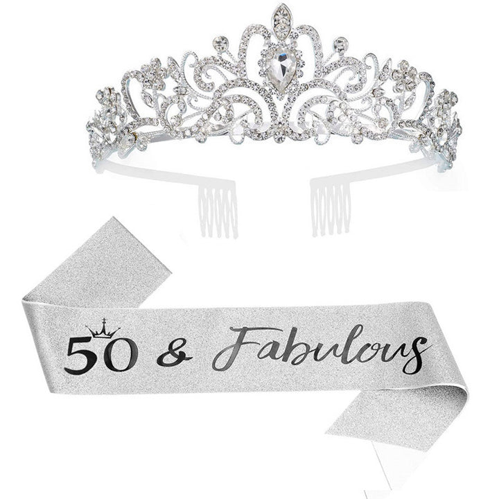 Women's Sparkling Crown with Radiant Rhinestone Embellishment Bowlift